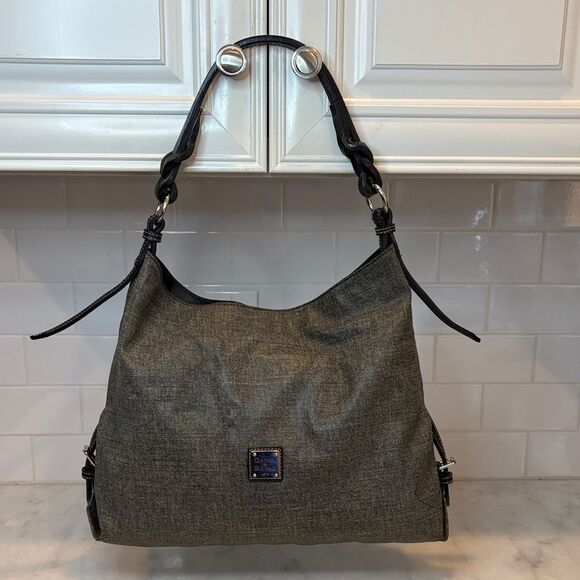 Dooney & Bourke Coated Canvas Denim X-Large HoboShoulder Bag - Picture 1 of 16